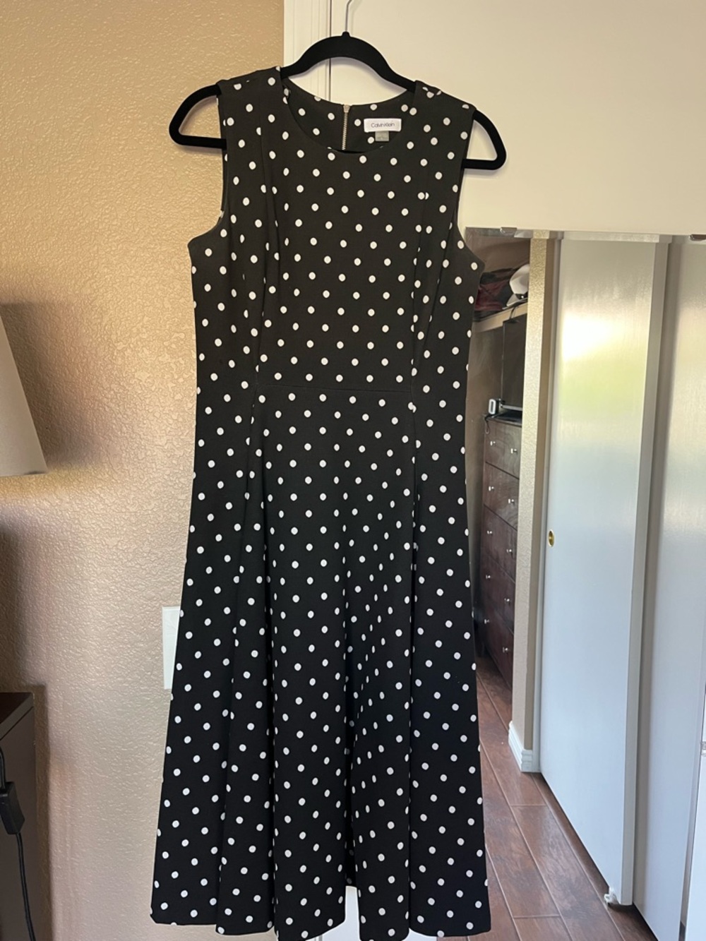 Calvin Klein Black and White Polka Dot Dress